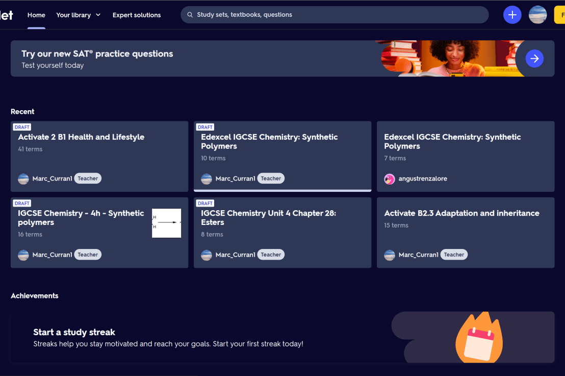IGCSE Chemistry Revision – Quizlet Flashcard&nbsp;Links